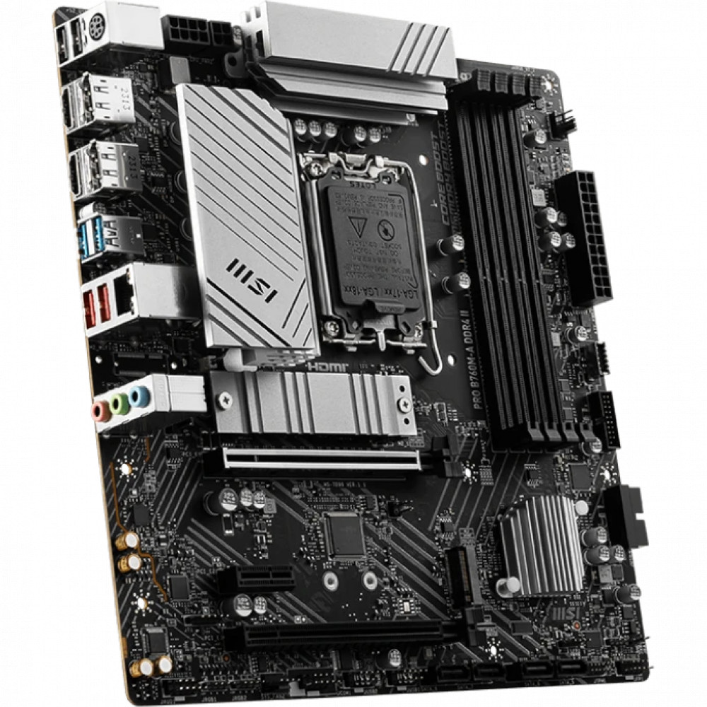Материнская плата MSI PRO B760M-A DDR4 II Micro-ATX, LGA 1700 - миниатюра 2