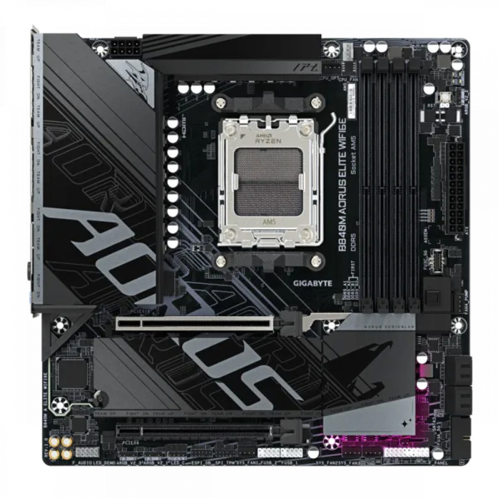 Материнская плата Gigabyte B840M AORUS ELITE WIFI6E (REV.1.0) Micro-ATX, AMD AM5 - миниатюра 2