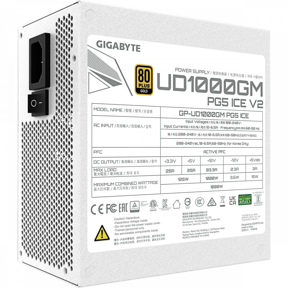 Блок питания Gigabyte GP-UD1000GM PG5 ICE 1000 Вт - миниатюра 6