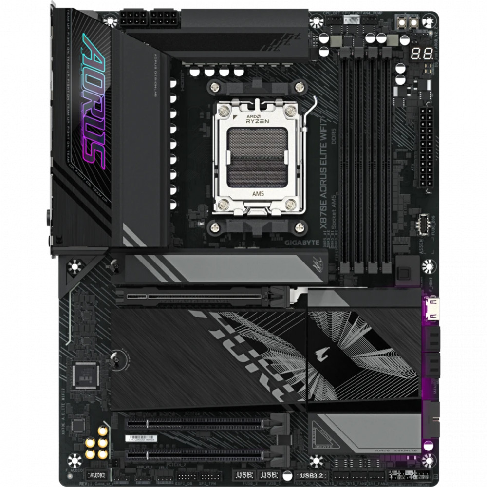 Материнская плата Gigabyte X870E AORUS ELITE WIFI7 rev. 1.1 ATX, AMD AM5 — фото товара