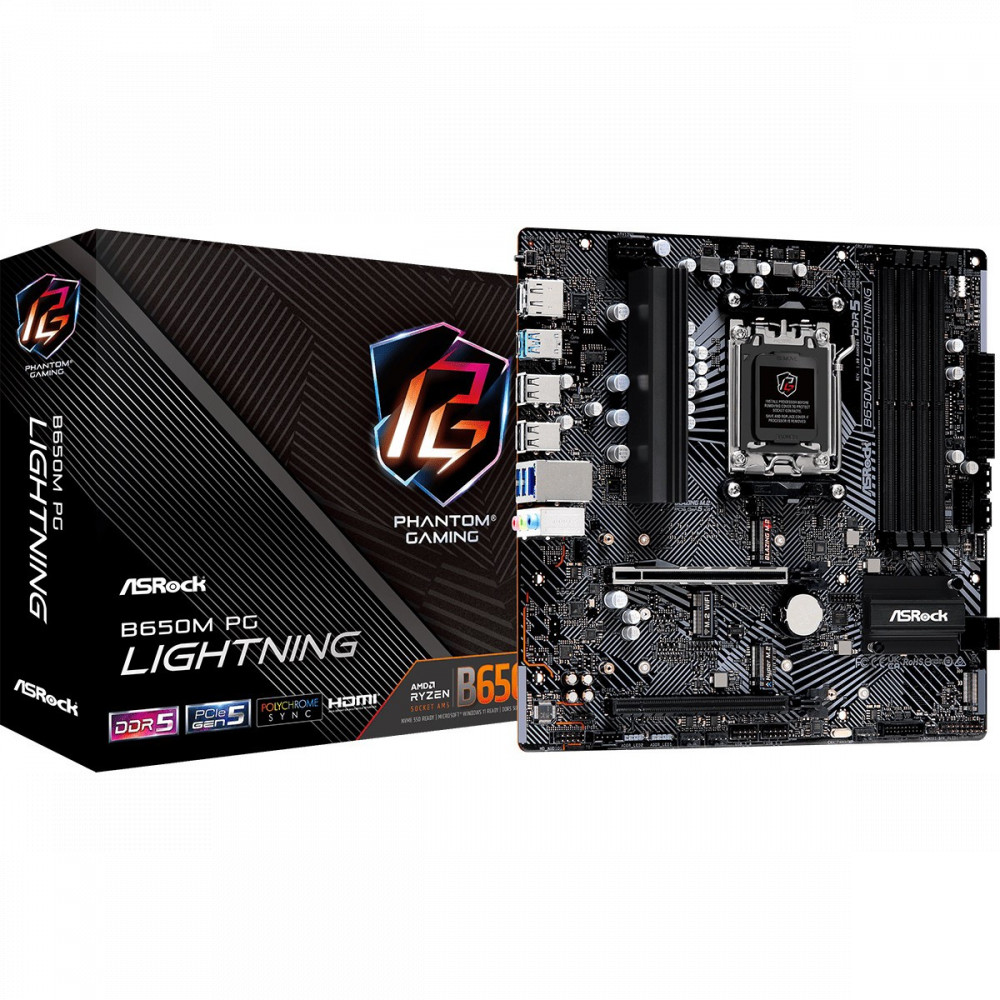 Материнская плата ASRock B650M PG LIGHTNING Micro-ATX, AMD AM5 - миниатюра 5