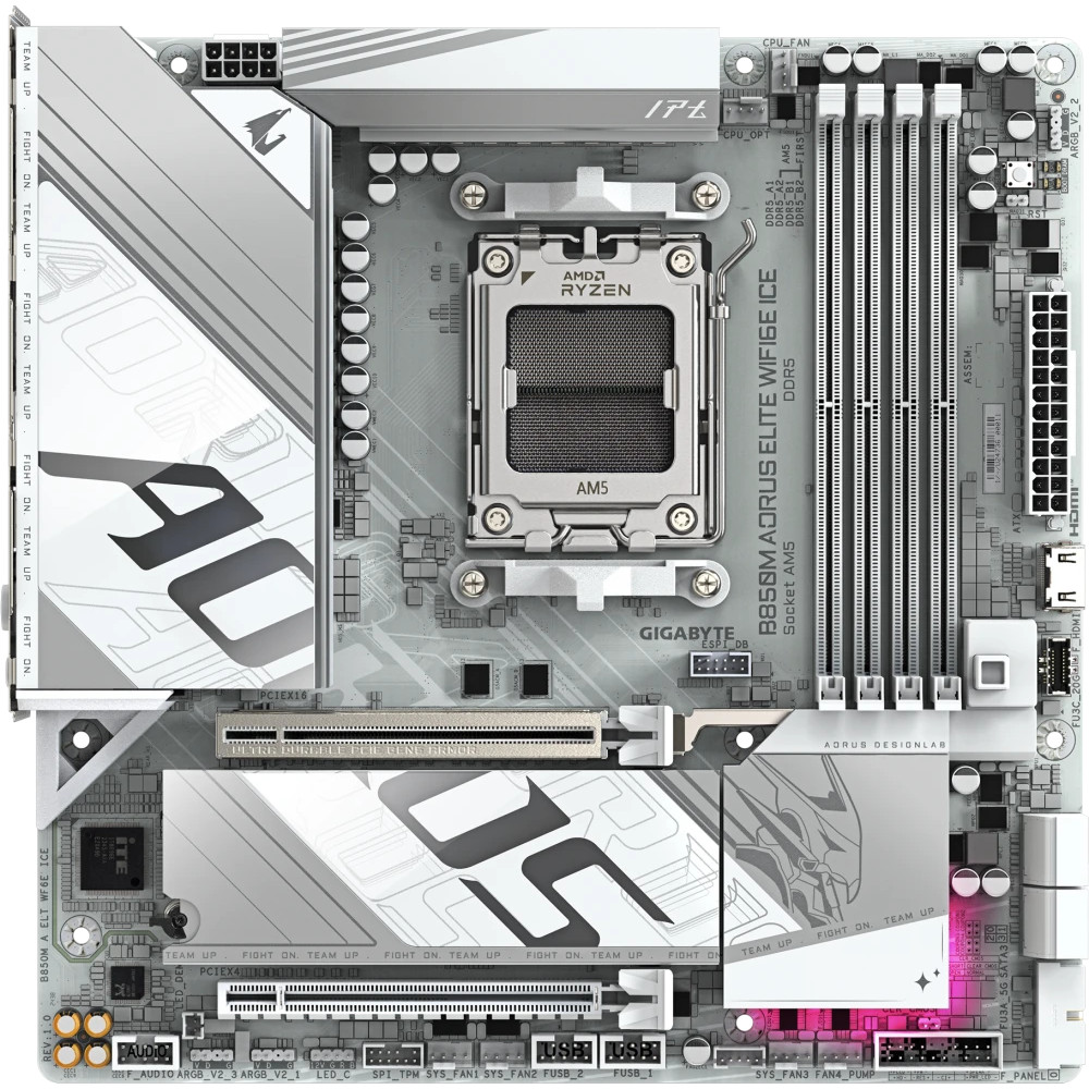 Материнская плата Gigabyte B850M EAGLE WF6E ICE Micro-ATX, AMD AM5 — фото товара