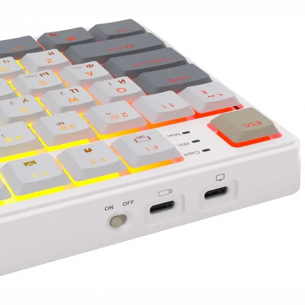Клавиатура Royal Kludge N80 Pearly Dawn (Red Switch) 6977576550663 Беспроводная, Bluetooth - миниатюра 7