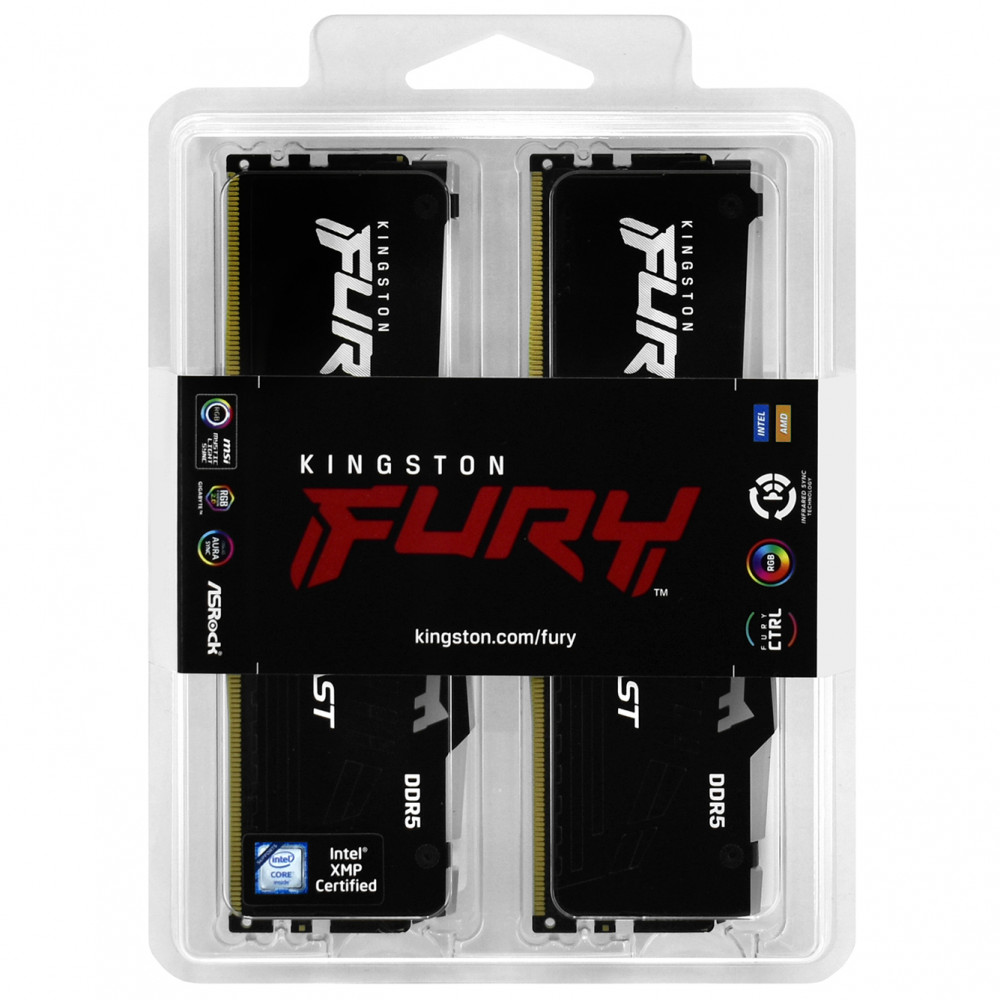 ОЗУ Kingston FURY BEAST KF564C32BBAK2-32 DIMM, DDR5, 32 Гб (2 х 16 Гб), 6400 МГц - миниатюра 2