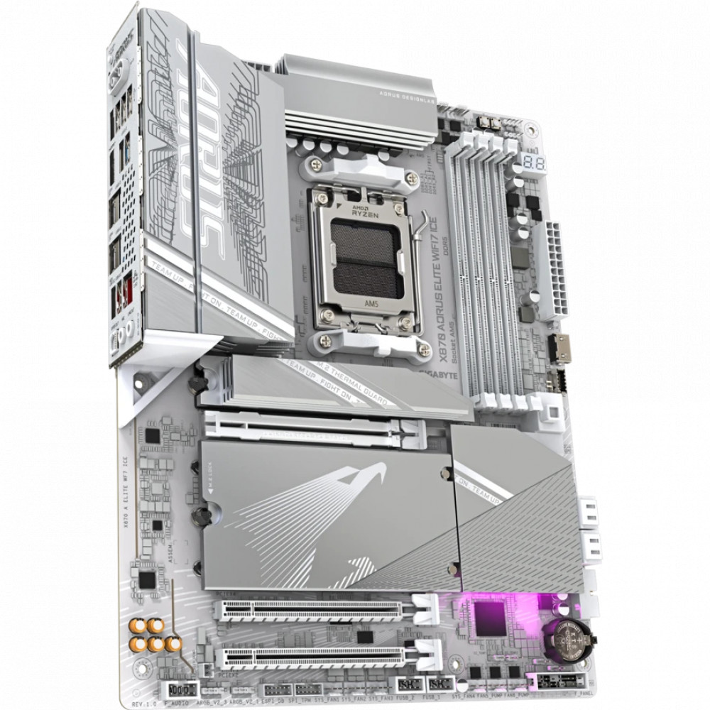 Материнская плата Gigabyte X870 AORUS ELITE WIFI7 ICE rev. 1.1 ATX, AMD AM5 - миниатюра 2