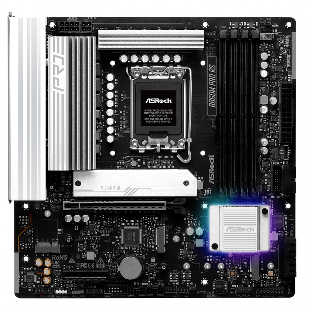 Материнская плата ASRock B860M PRO RS Micro-ATX, LGA 1851 — фото товара