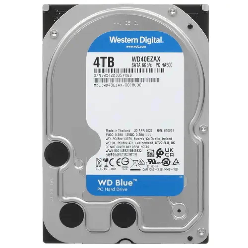Жесткий диск Western Digital Blue 40EZAX WD40EZAX HDD (классические), 4 ТБ, 3.5 дюйма, SATA — фото товара