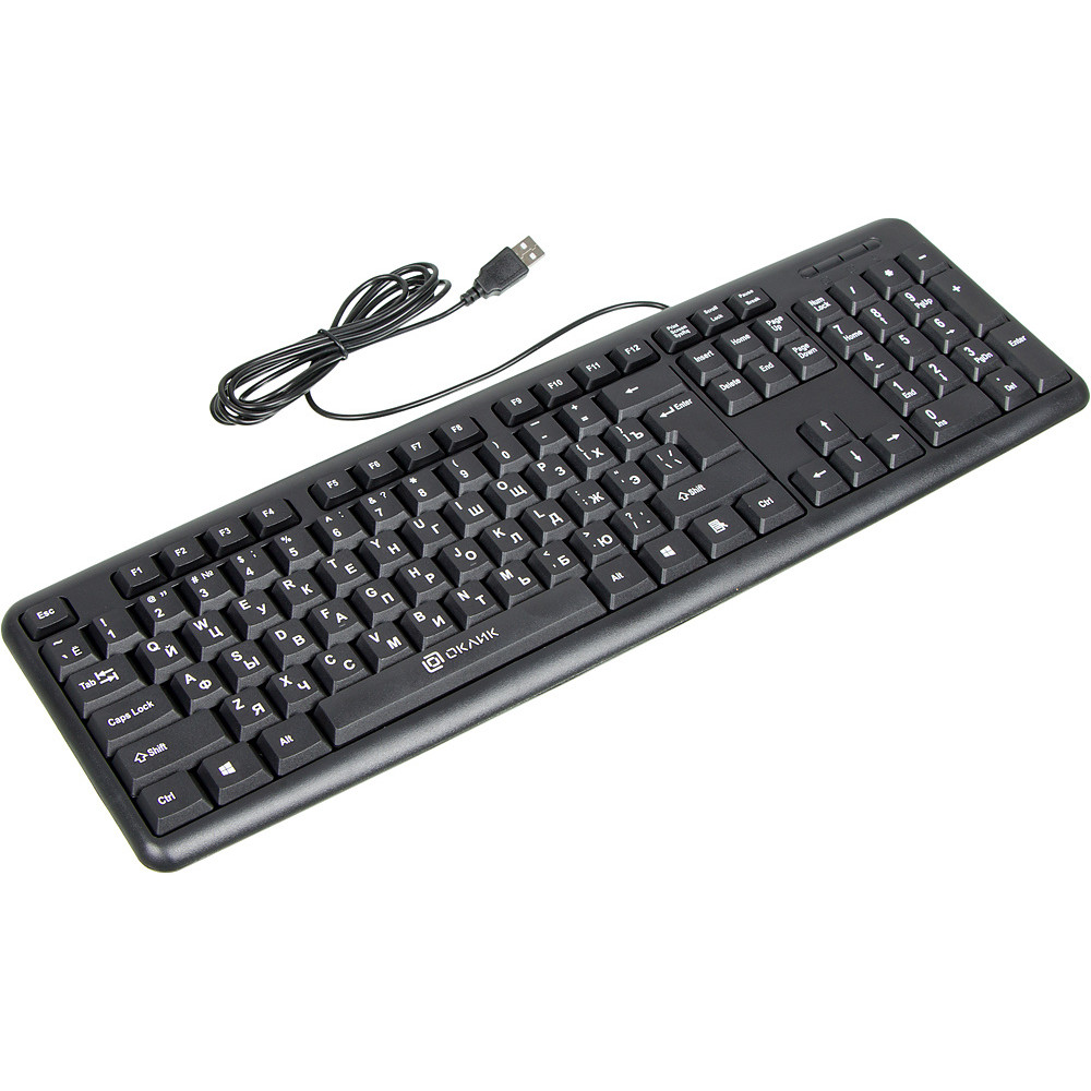 Клавиатура Oklick 180V2 черный USB 1185956 Проводная, USB - миниатюра 2