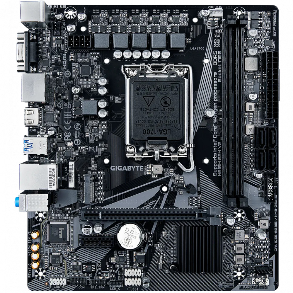 Материнская плата Gigabyte H610M S2H V2 H610M S2H V2 (REV1.0) Micro-ATX, LGA 1700 - миниатюра 2