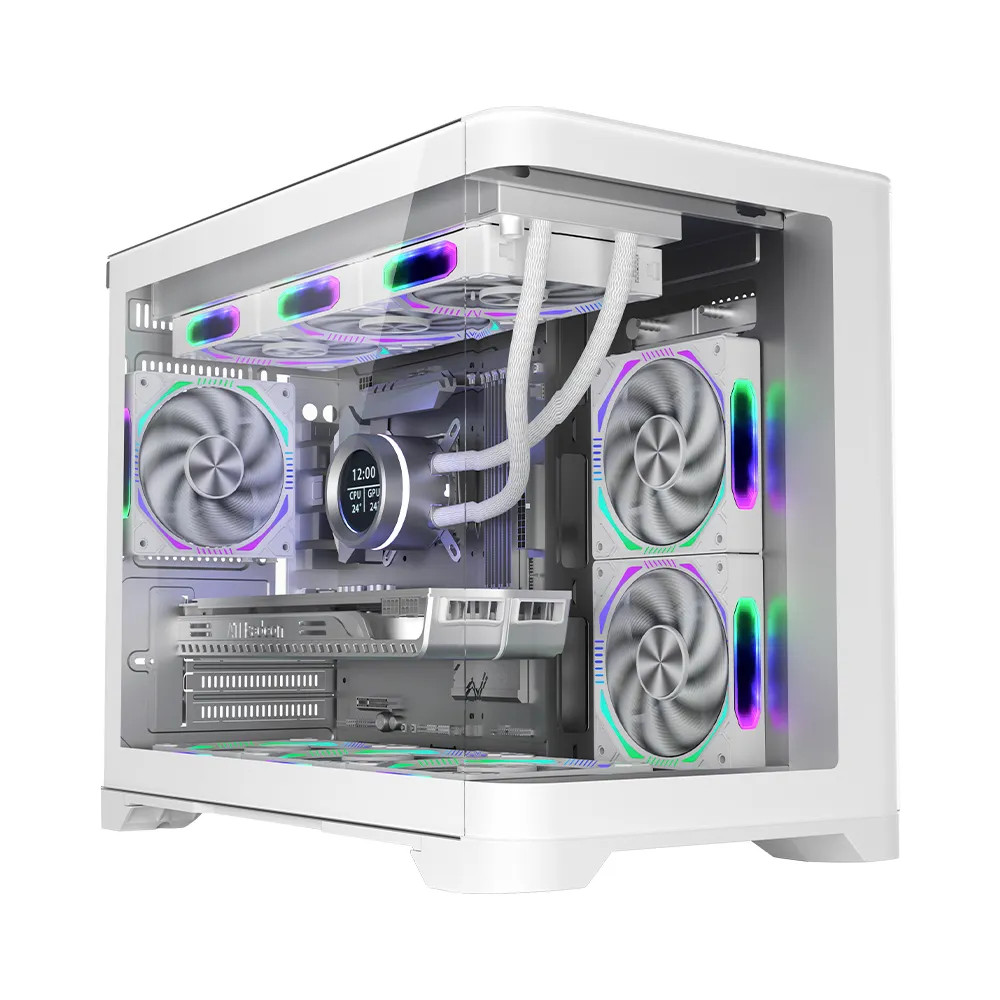 Корпус 1STPLAYER UV6 WH UV6-WH-2FC7R-W-1FC7-W Mini-Tower - миниатюра 3