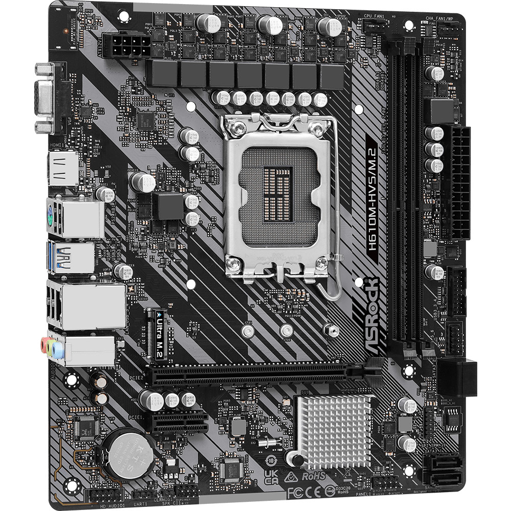 Материнская плата ASRock H610M-HVS/M2 R2.0 90-MXBJJ0-A0UAYZ Micro-ATX, LGA 1700 — фото товара