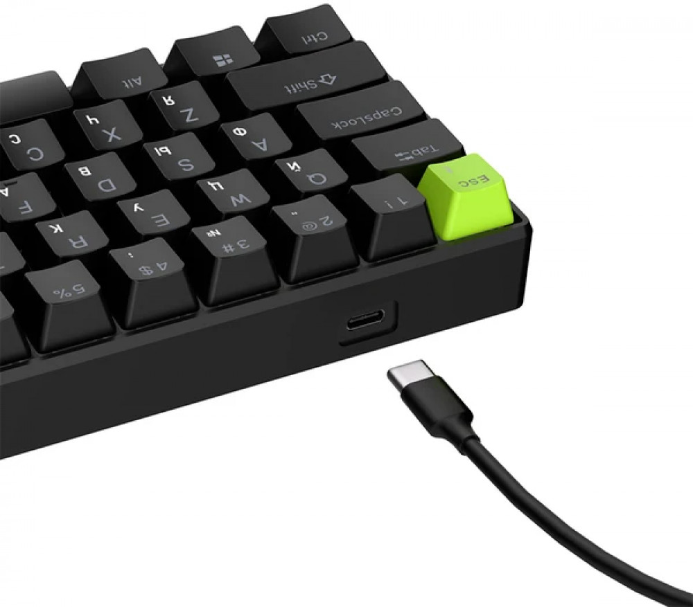 Клавиатура Royal Kludge C61 Black Green (Mint Switch) 6935280827976 Проводная, USB - миниатюра 8