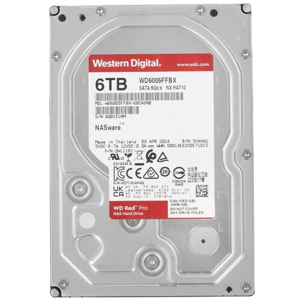 Жесткий диск Western Digital Red Pro 7200 WD6005FFBX HDD (классические), 6 ТБ, 3.5 дюйма, SATA — фото товара