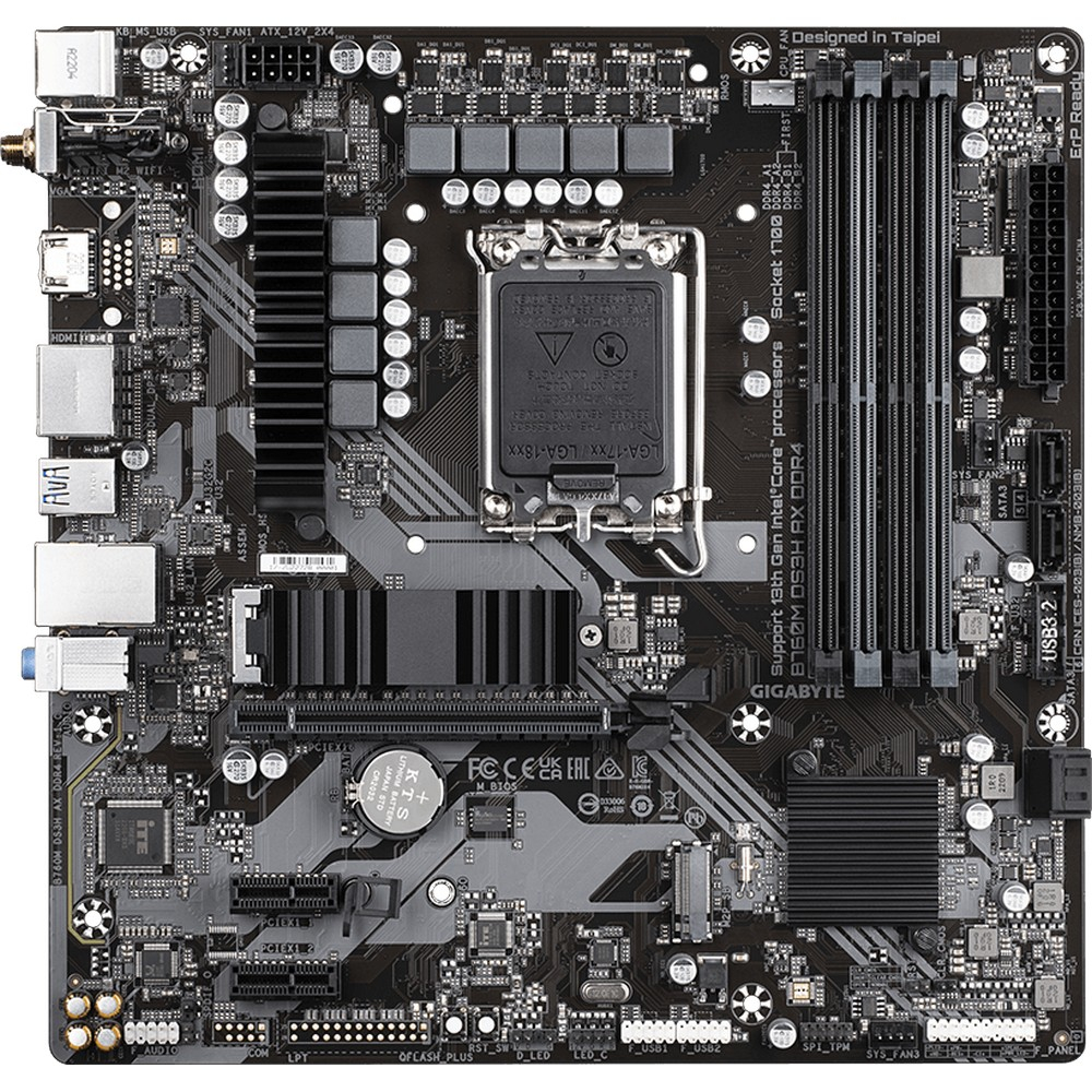 Материнская плата Gigabyte B760M DS3H AX DDR4 (R1.0/1.2) ATX, LGA 1700 - миниатюра 2