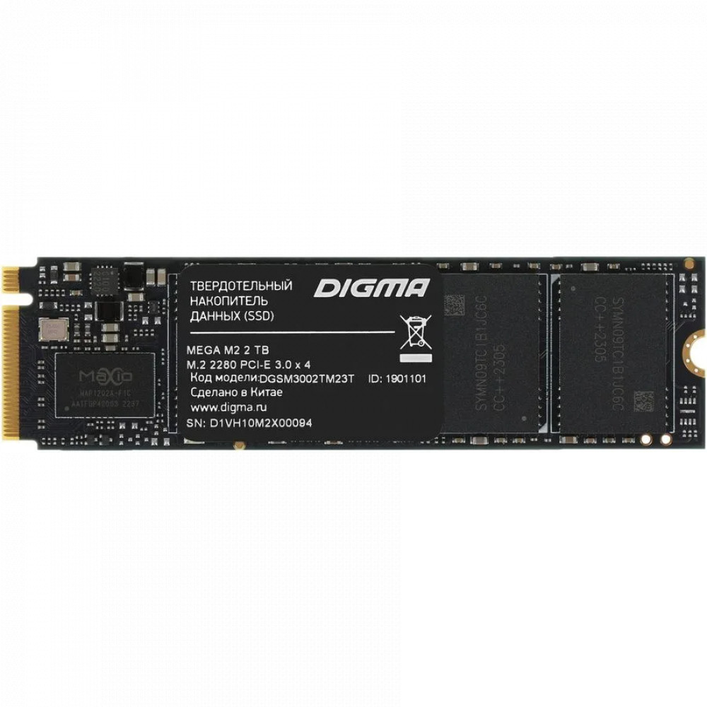 Жесткий диск Digma Mega M2 (DGSM3002TM23T) SSD (твердотельные), 2 ТБ, M.2 — фото товара