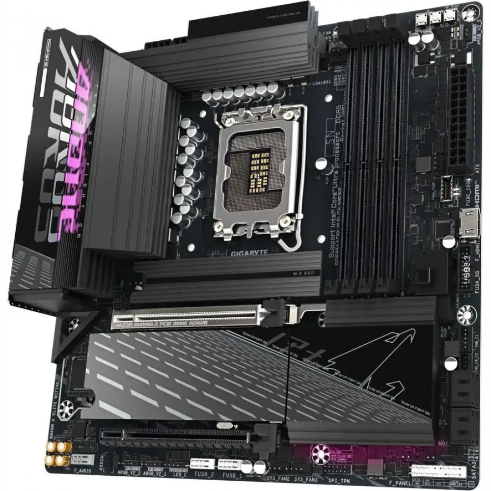Материнская плата Gigabyte B860M AORUS ELITE WIFI6E B860M A ELITE WIFI6E Micro-ATX, LGA 1851 - миниатюра 2