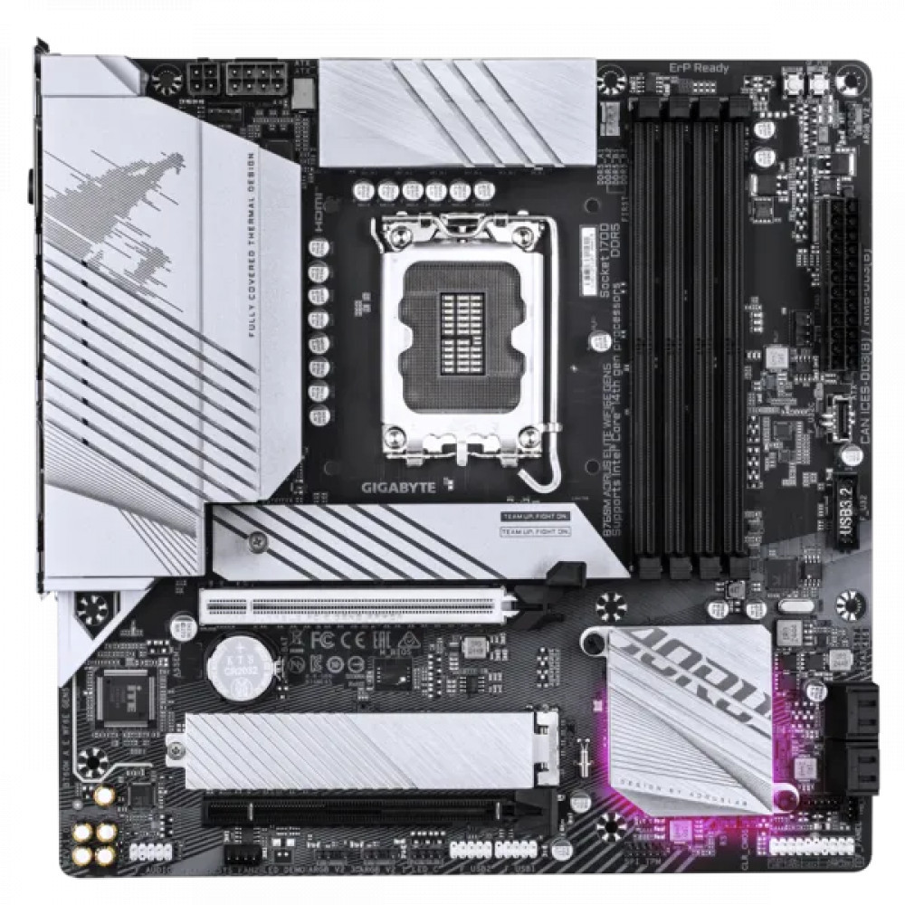 Материнская плата Gigabyte B760M AORUS ELITE WIFI6E GEN5 (REV1.0) Micro-ATX, LGA 1700 - миниатюра 2