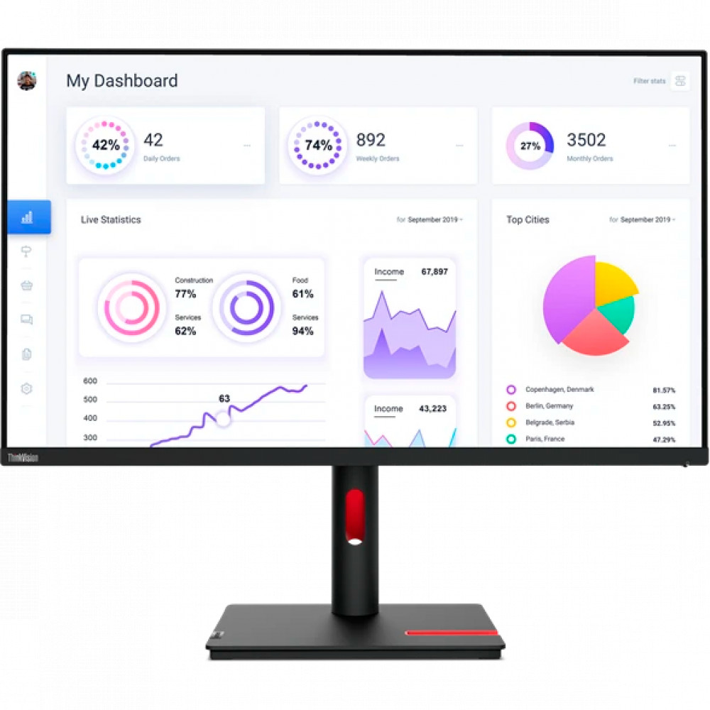 Монитор Lenovo T32p-30 63D2GAS1CB 31.5 ", IPS, 4K UHD 3840x2160 (16:9), 60 Гц — фото товара