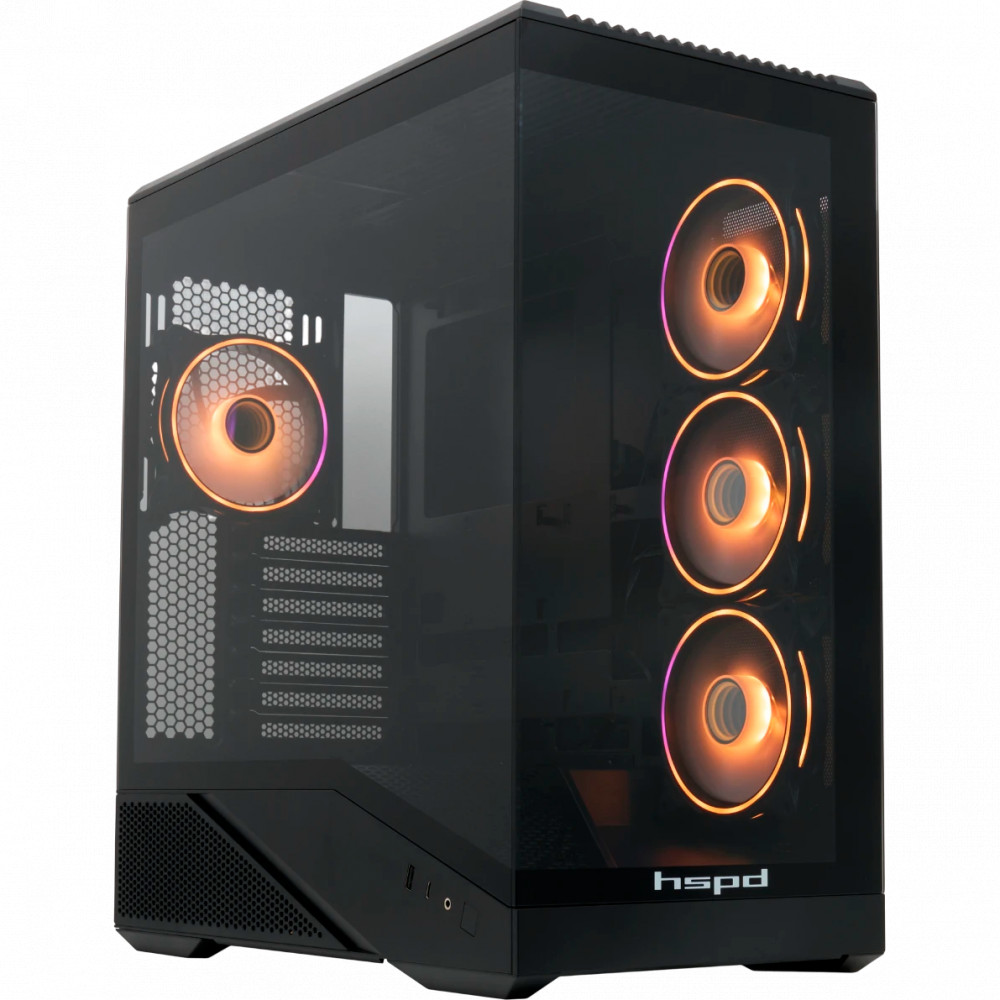 Корпус HSPD F711-TGBK-ARGB Black F711-TGBK- ARGB Mid-Tower — фото товара
