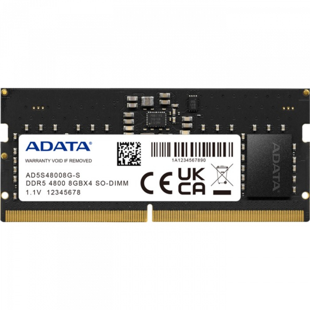 ОЗУ ADATA AD5S48008G-S SO-DIMM, DDR5, 8 Гб, 4800 МГц — фото товара