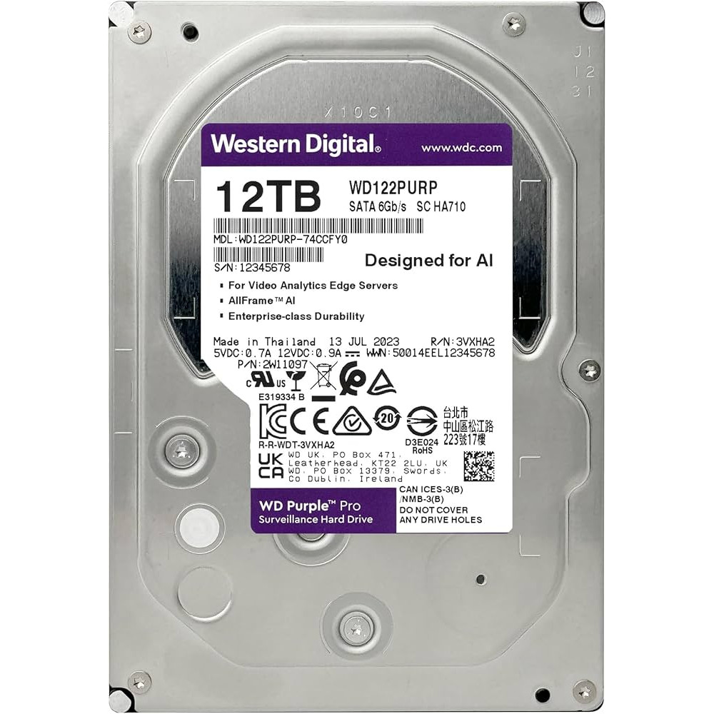 Жесткий диск Western Digital WD122PURP SSD (твердотельные), 12 ТБ, 3.5 дюйма, SATA — фото товара
