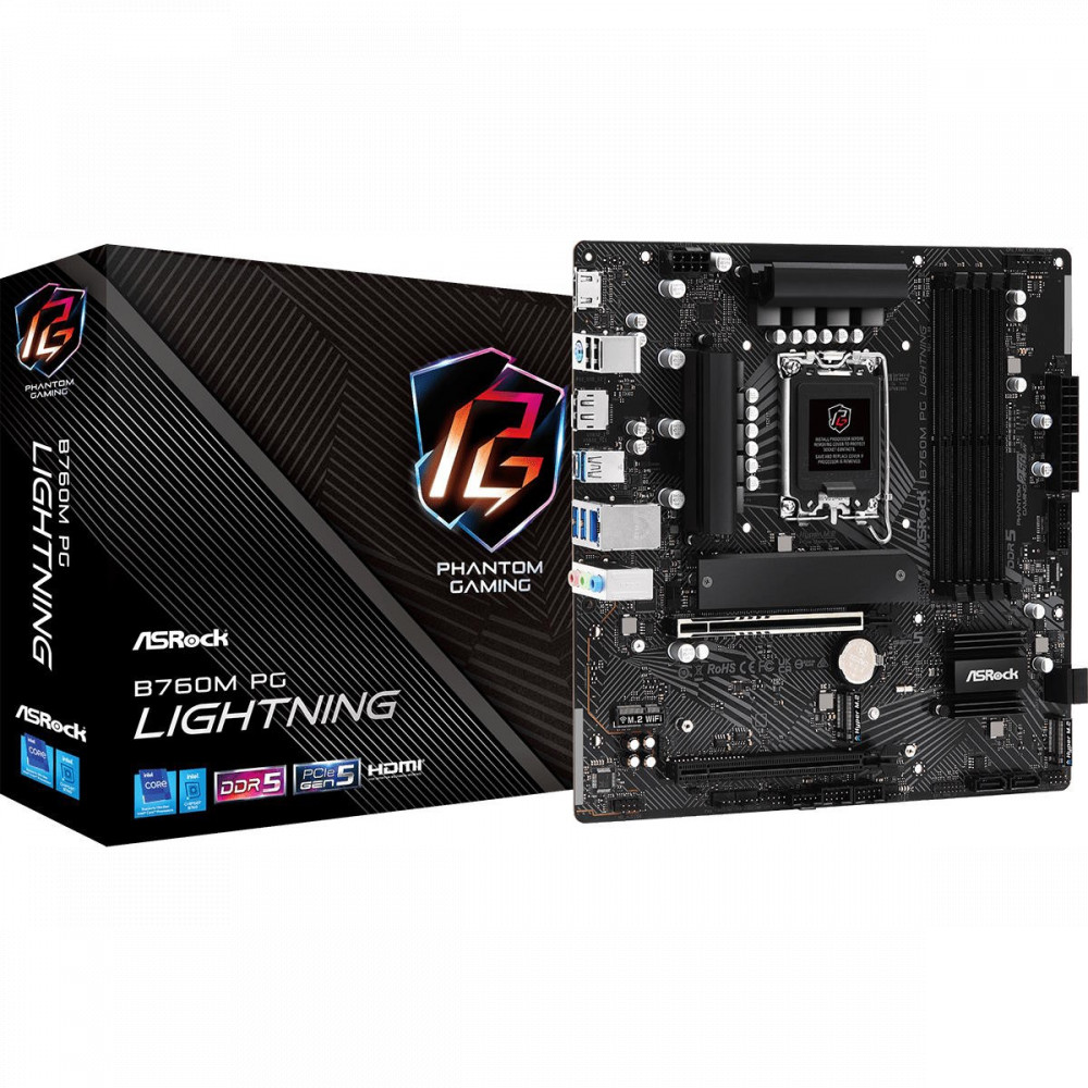 Материнская плата ASRock B760M PG LIGHTNING Micro-ATX, LGA 1700 - миниатюра 6
