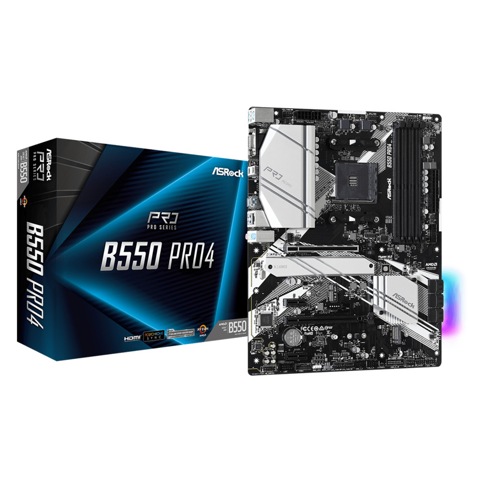 Материнская плата ASRock B550 Pro4 B550 PRO4 ATX, AMD AM4 - миниатюра 2