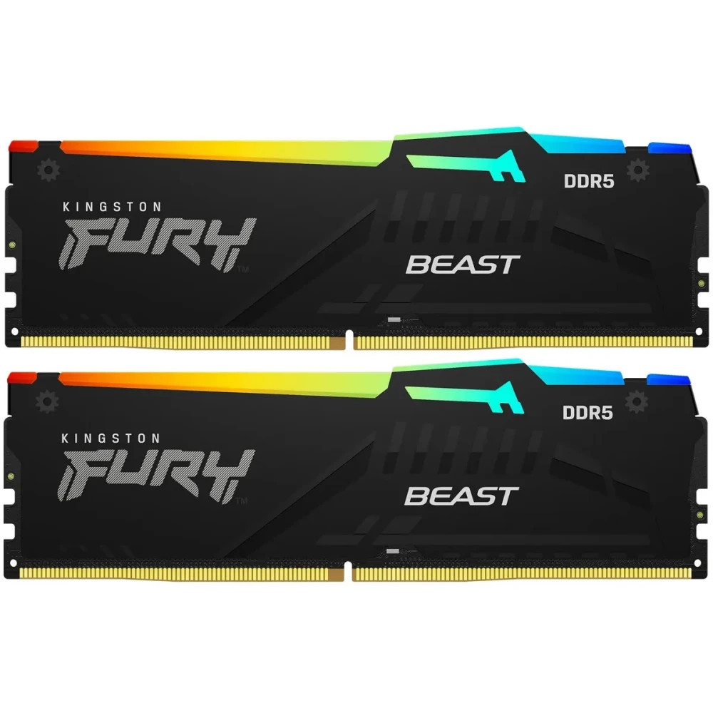 ОЗУ Kingston Fury Beast Black RGB KF560C30BBEAK2-16 DIMM, DDR5, 16 Гб (2 х 8 Гб), 6000 МГц — фото товара