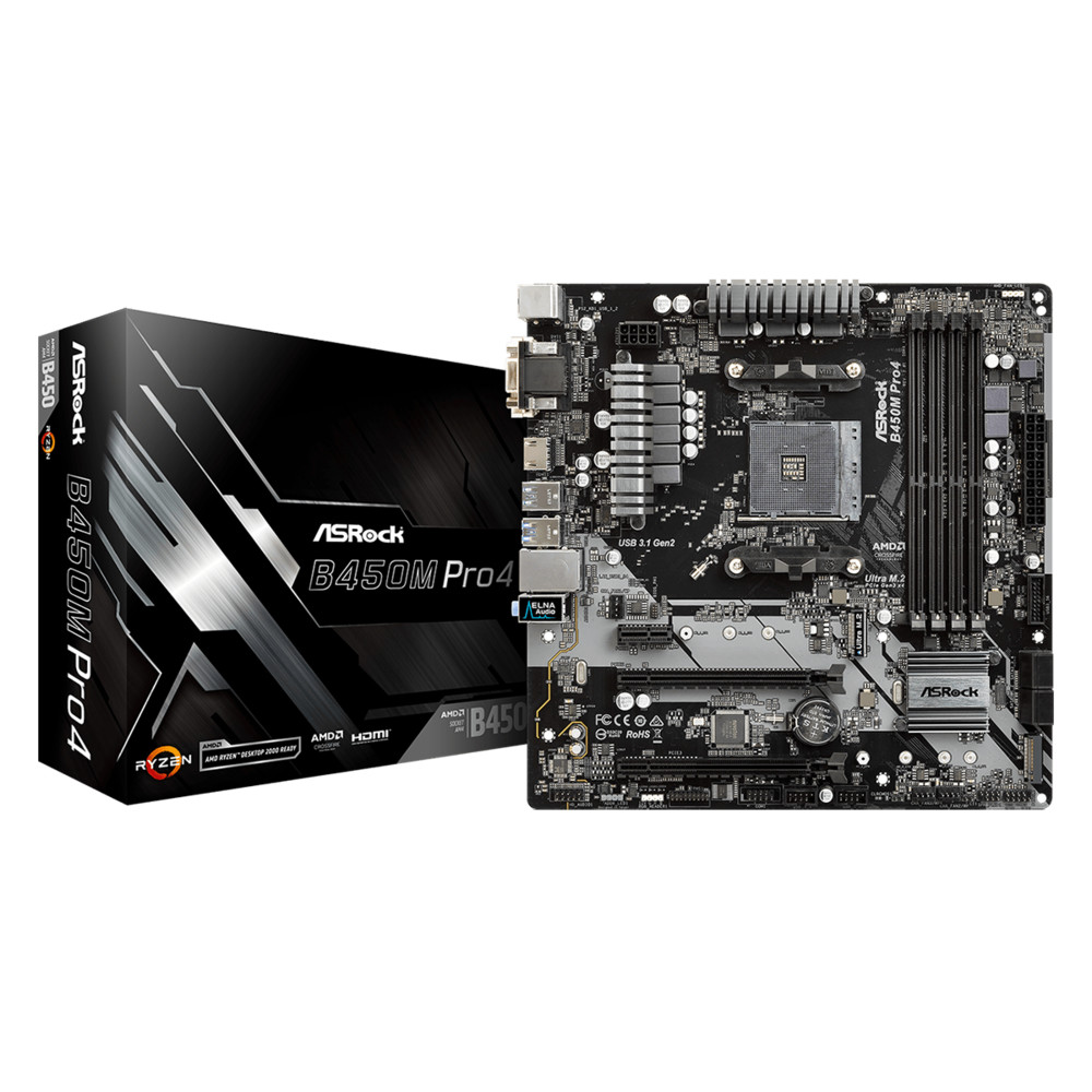 Материнская плата ASRock B450M PRO4 Micro-ATX, AMD AM4 - миниатюра 5