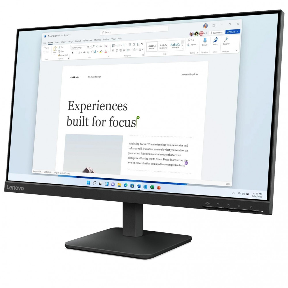 Монитор Lenovo L24-4e 68C2KAC1EU 23.8 ", IPS, Full HD 1920x1080 (16:9), 100 Гц - миниатюра 3