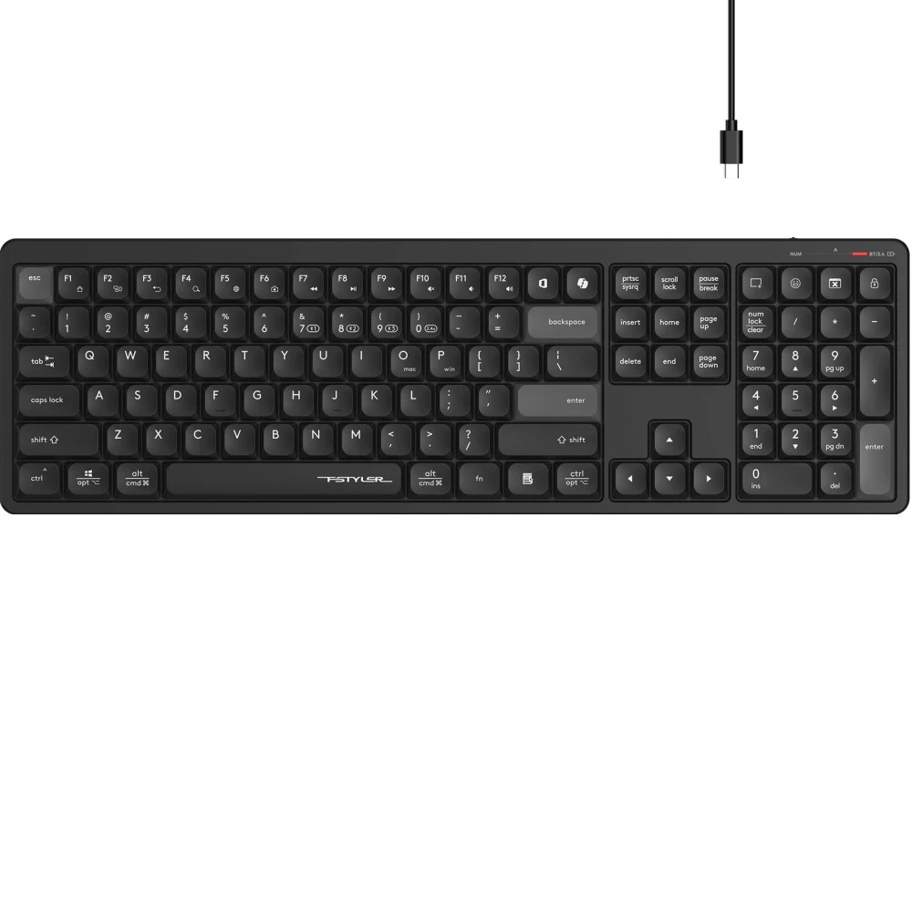 Клавиатура A4Tech Fstyler FBX55C Black FBX55C BLACK Беспроводная, Bluetooth - миниатюра 2
