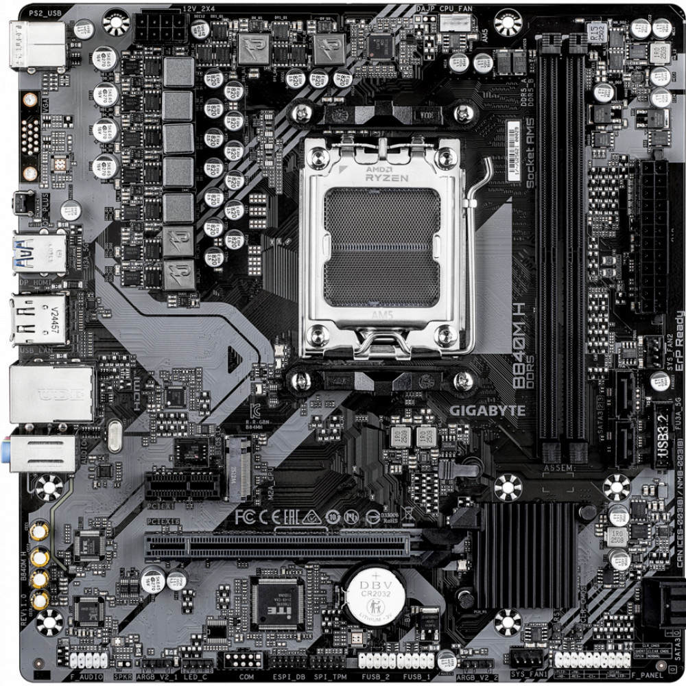 Материнская плата Gigabyte B840M H Micro-ATX, AMD AM5 — фото товара