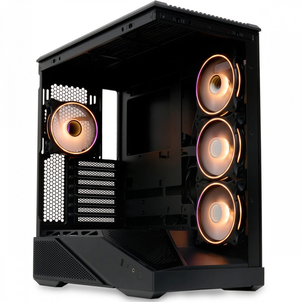 Корпус HSPD F711-TGBK-ARGB Black F711-TGBK- ARGB Mid-Tower - миниатюра 2