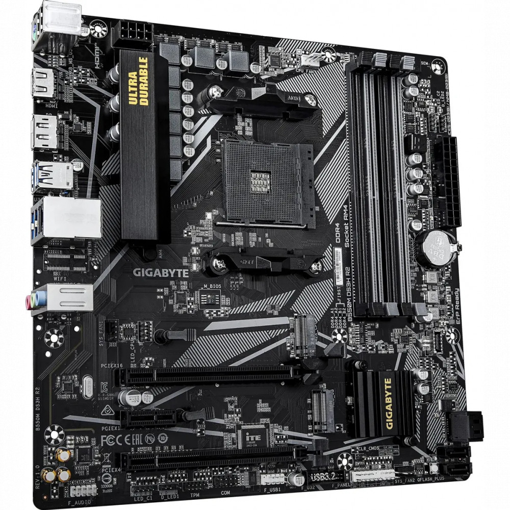 Материнская плата Gigabyte B550M DS3H R2 Micro-ATX, AMD AM4 - миниатюра 3