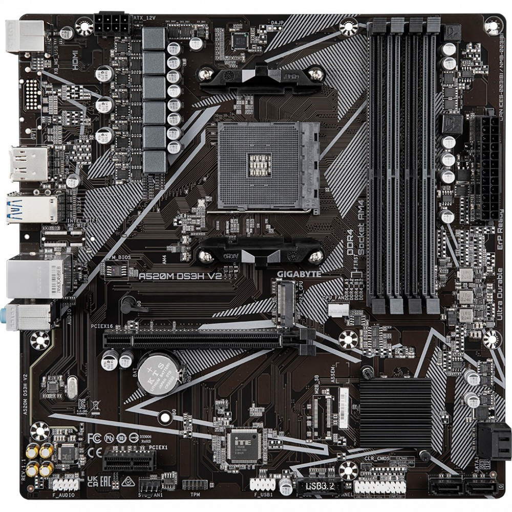 Материнская плата Gigabyte A520M DS3H V2 Micro-ATX, AMD AM4 - миниатюра 2