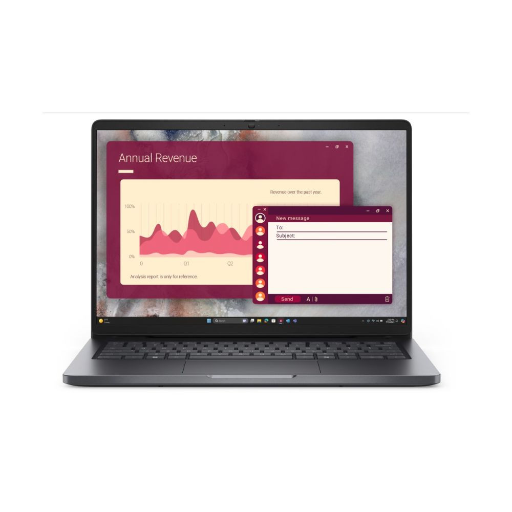 Ноутбук Dell Pro 14 PC14250 210-BQHF/BTO108_PC14250_EMEA 14 ", WUXGA 1920x1200 (16:10), Intel, Core Ultra 7, 32 Гб, 512 ГБ, Intel Graphics, Windows 11 Pro — фото товара