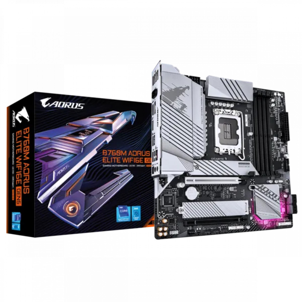 Материнская плата Gigabyte B760M AORUS ELITE WIFI6E GEN5 Micro-ATX, LGA 1700 — фото товара