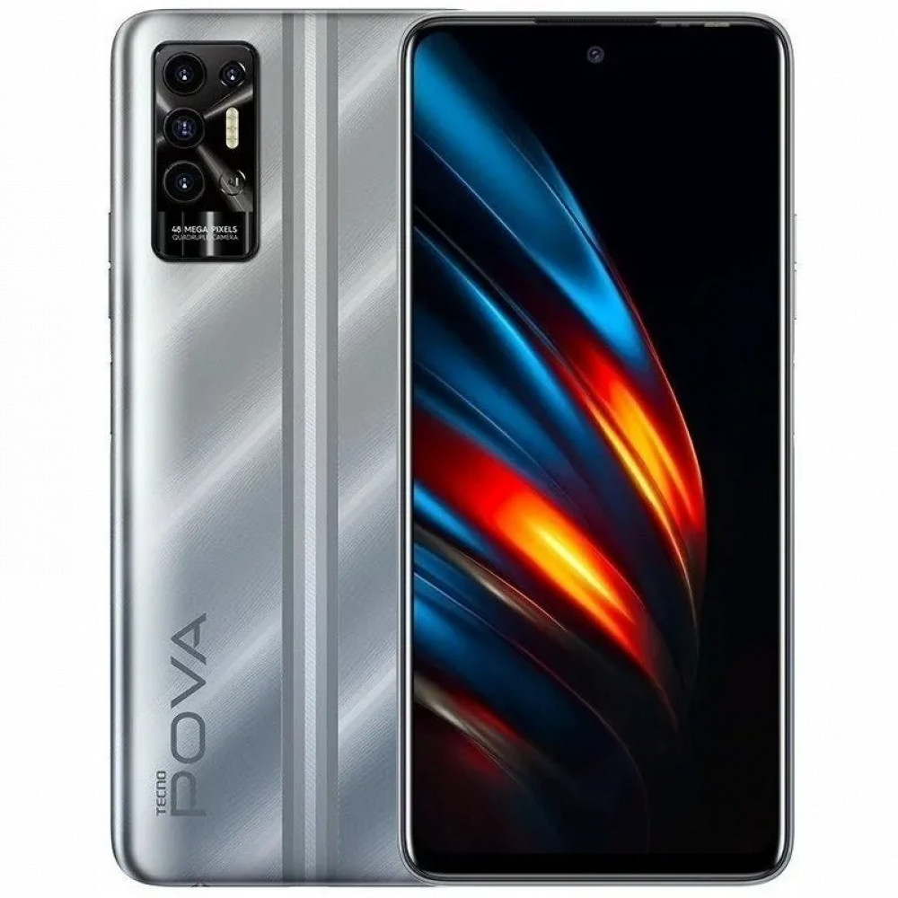 Смартфон TECNO Tecno Pova 2, 64 GB, Polar Silver LE7N/SILVER 64GB 64 Гб, 4 Гб — фото товара