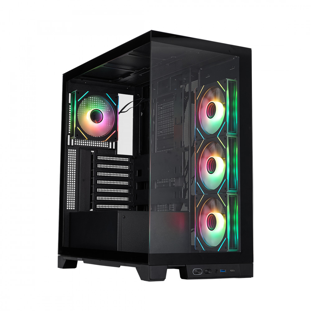 Корпус 1STPLAYER Mi8 Black Mi8-BK-3FC7R-1FC7 Mid-Tower — фото товара