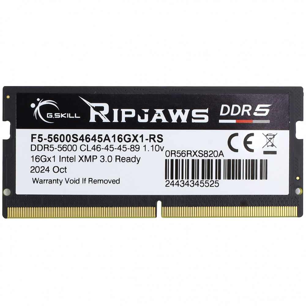 ОЗУ G.Skill RipJaws F5-5600S4645A16GX1-RS SO-DIMM, DDR5, 16 Гб, 5600 МГц — фото товара