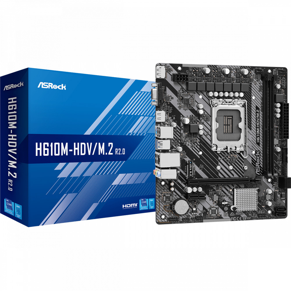 Материнская плата ASRock H610M-HDV/M.2 R2.0 Micro-ATX, LGA 1700 - миниатюра 5