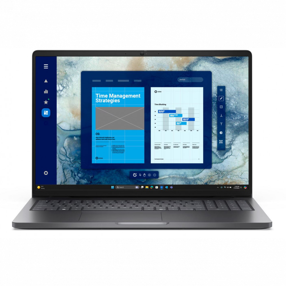 Ноутбук Dell Pro 16 PC16250 BTO106_PC16250_EMEA_210-BQHB 16 ", WUXGA 1920x1200 (16:10), Intel, Core Ultra 5, 32 Гб, 512 ГБ, Intel Graphics, Windows 11 Pro — фото товара