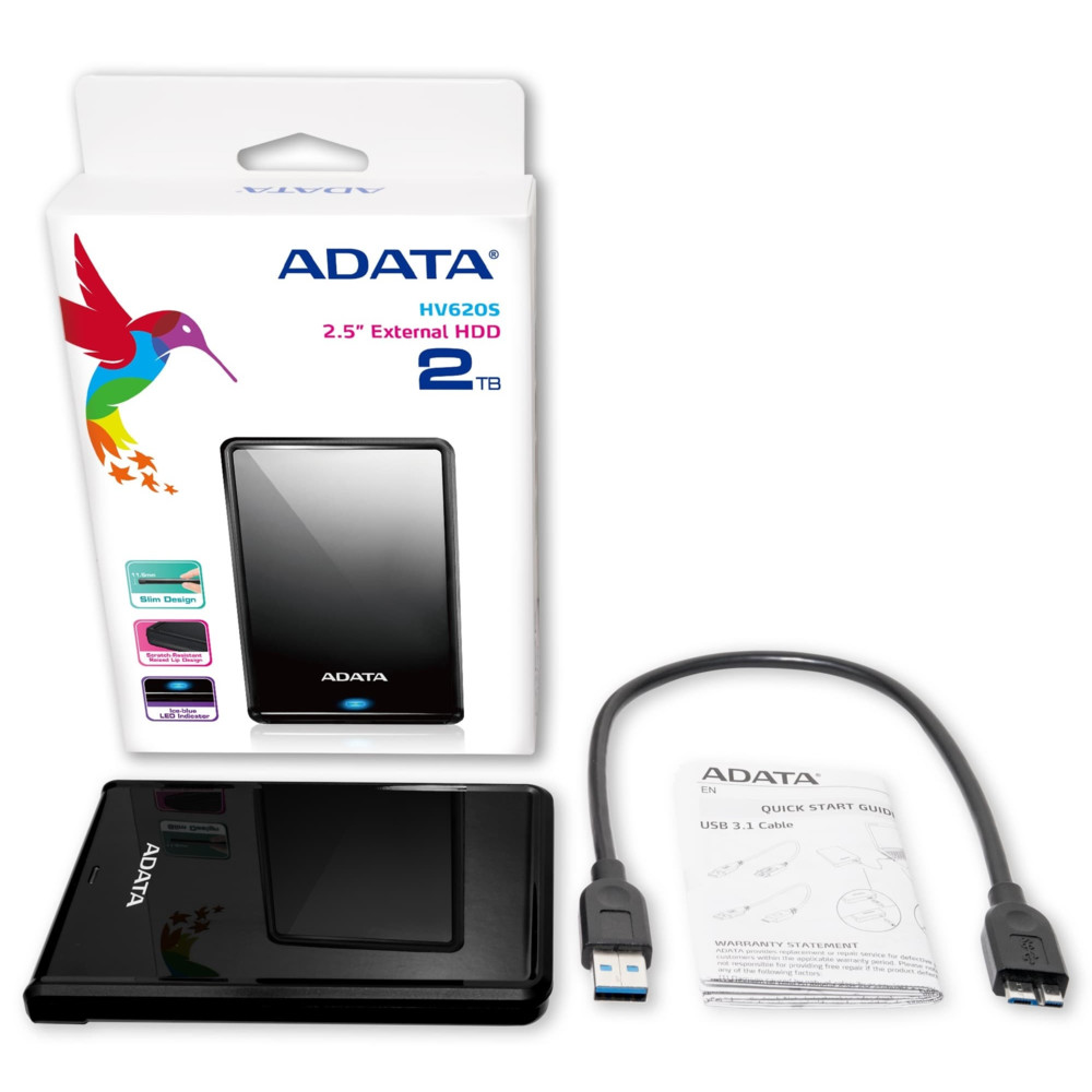 Внешние накопители ADATA DashDrive Classic HV620S USB 3.1 2.5" AHV620S-2TU31-CBK 2 ТБ - миниатюра 2