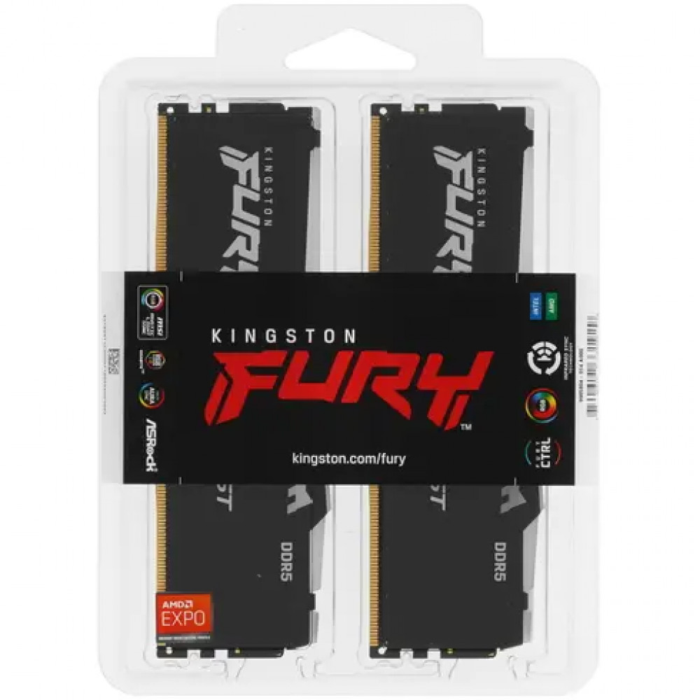 ОЗУ Kingston Fury Beast RGB KF556C36BBEAK2-64 DIMM, DDR5, 64 Гб (2 х 32 Гб), 5600 МГц - миниатюра 3