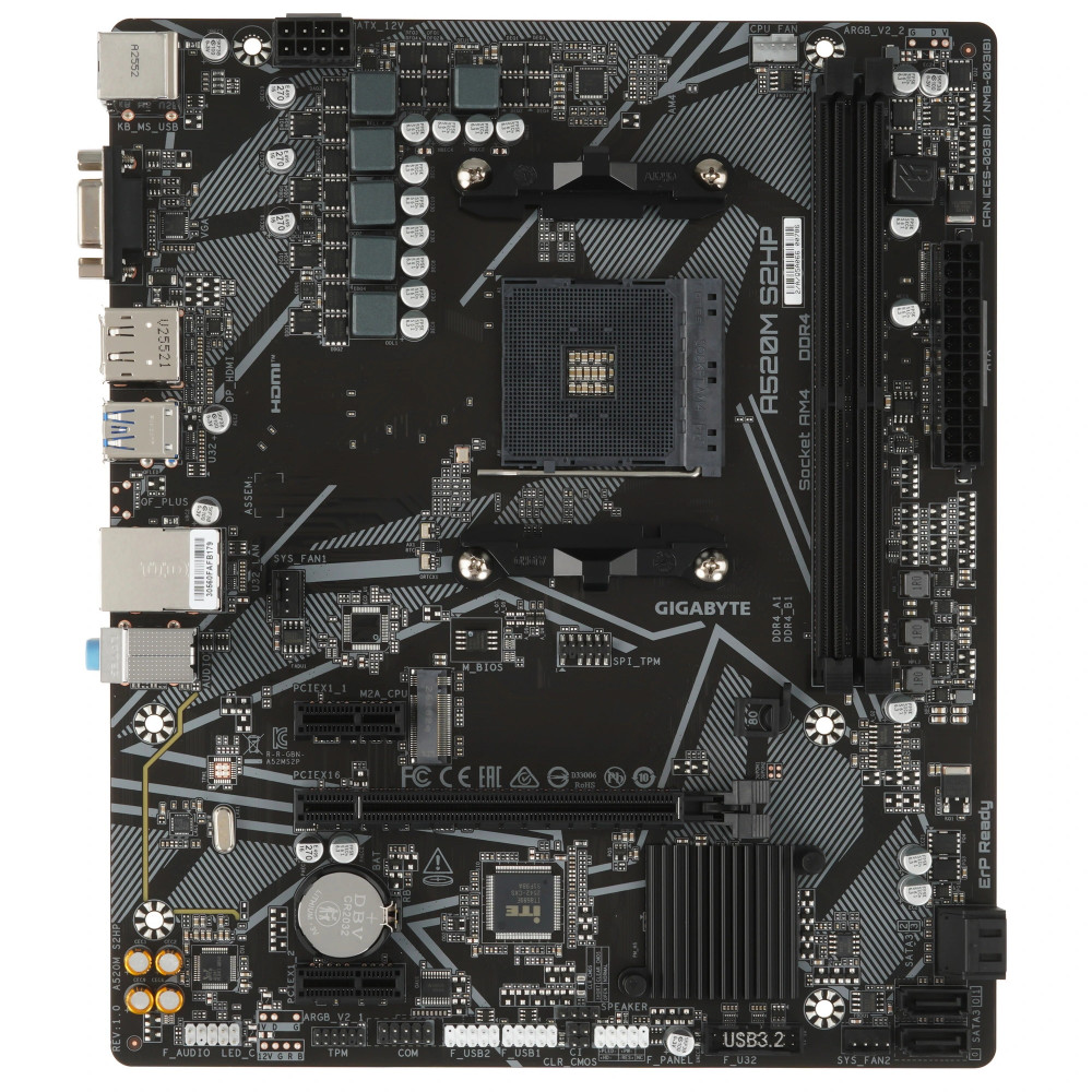 Материнская плата Gigabyte A520M S2HP Micro-ATX, AMD AM4 — фото товара