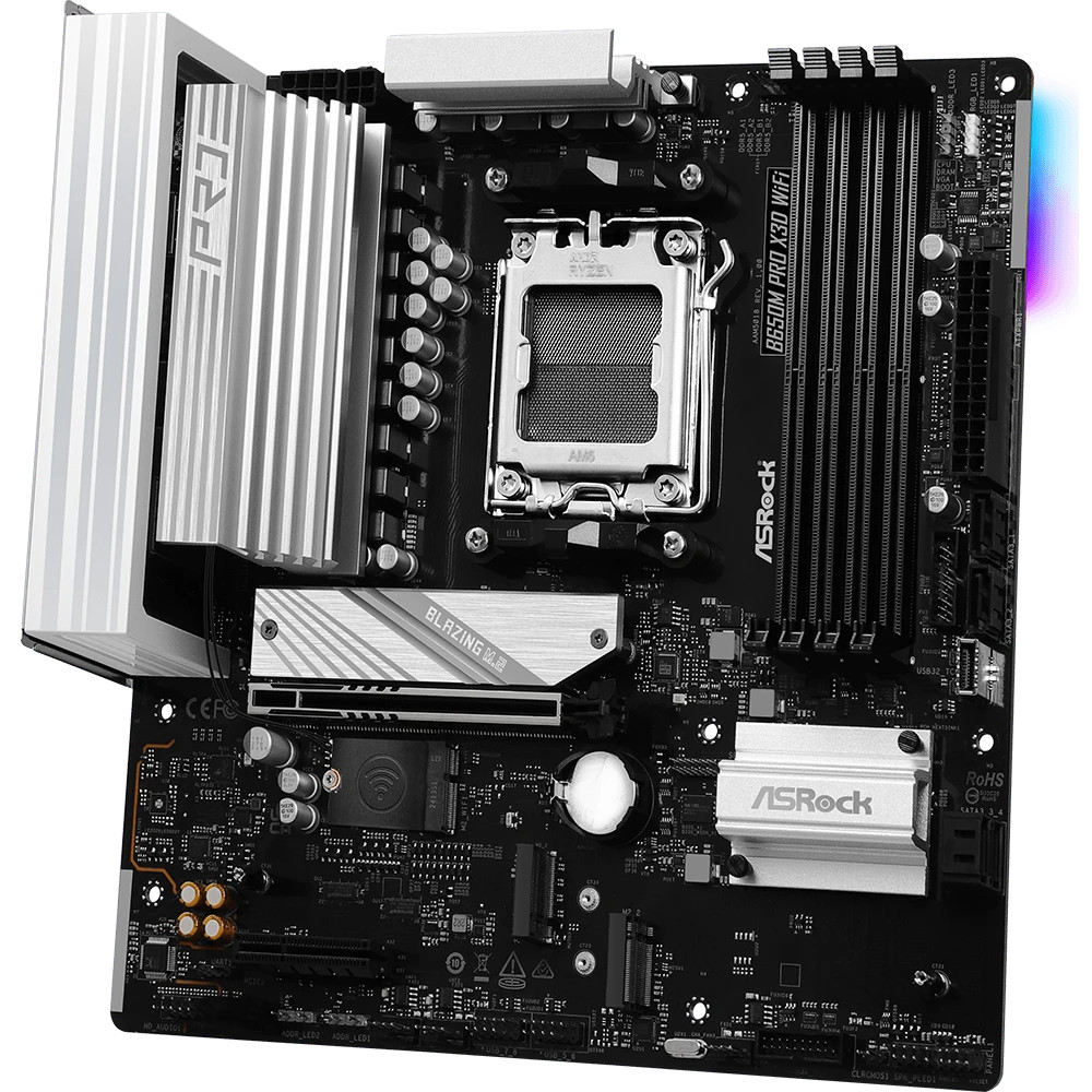 Материнская плата ASRock B650M PRO X3D WIFI Micro-ATX, AMD AM5 - миниатюра 4