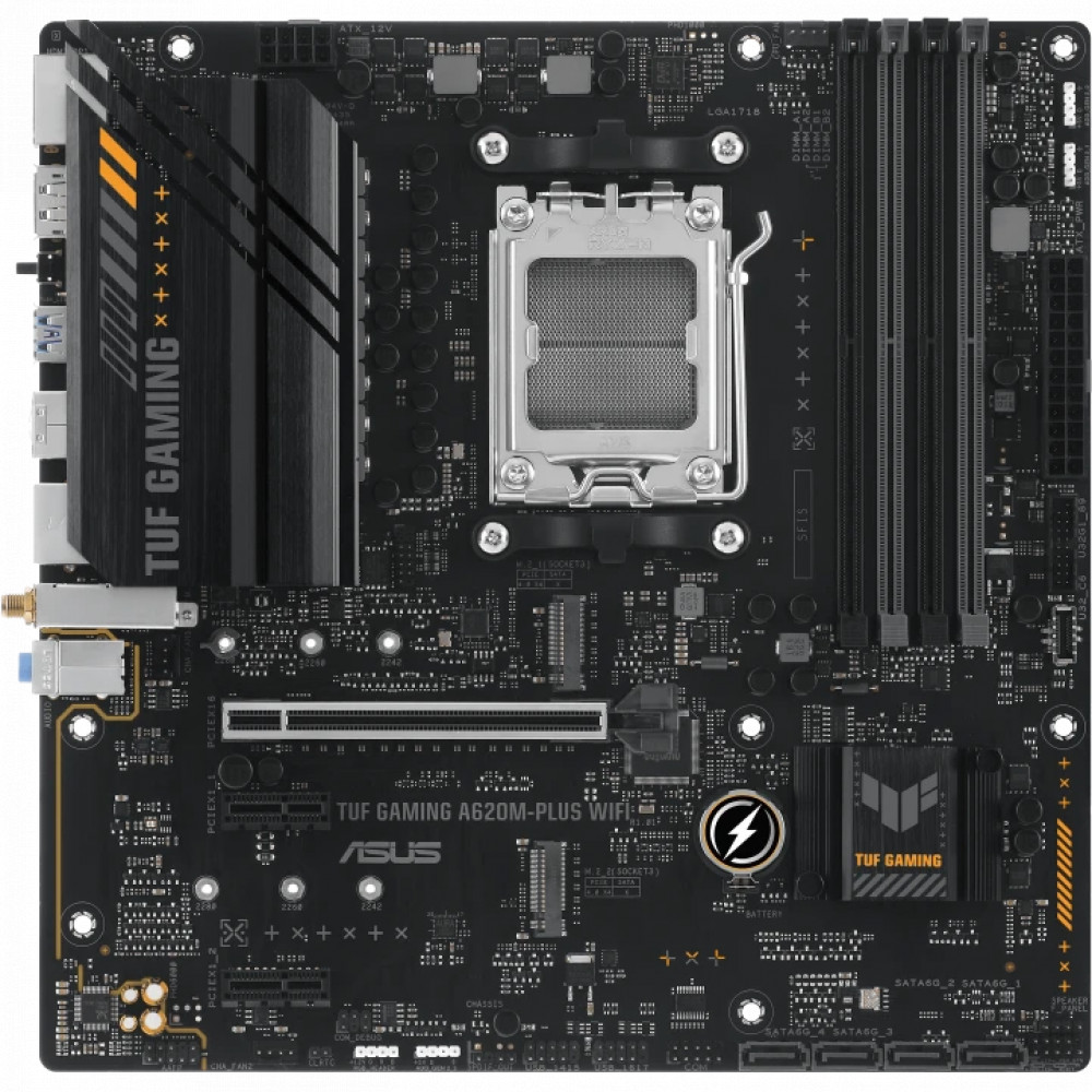 Материнская плата Asus TUF GAMING A620AM-PLUS WIFI 90MB1MZ0-M0EAY0 Micro-ATX, AMD AM5 — фото товара