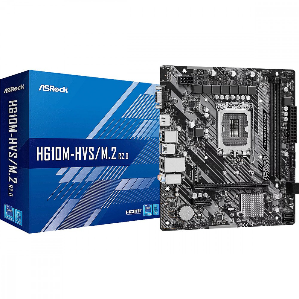 Материнская плата ASRock H610M-HVS/M.2 R2.0 Micro-ATX, LGA 1700 - миниатюра 5