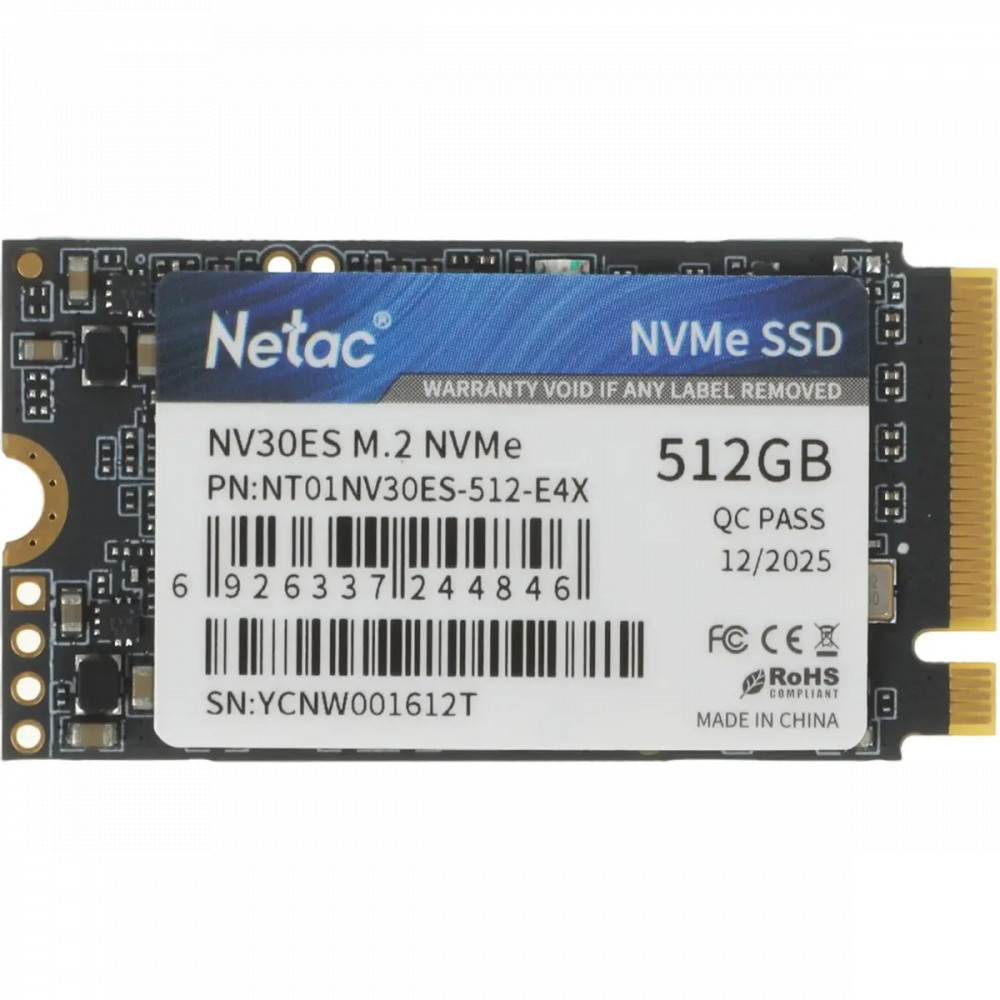Жесткий диск Netac NT01NV30ES-512-E4X SSD (твердотельные), 512 ГБ, M.2, PCIe — фото товара