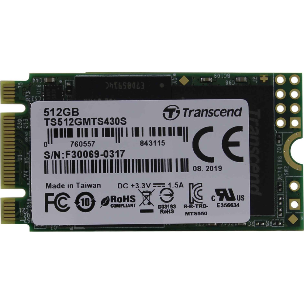 Жесткий диск Transcend TS512GMTS430S SSD (твердотельные), 512 ГБ, M.2, SATA — фото товара